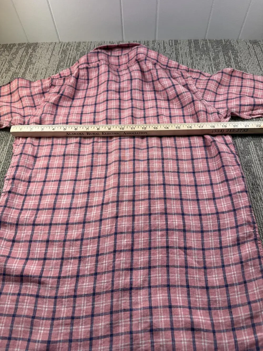 Sid Mashburn Shirt Mens Medium Pink Plaid Long Sleeve Button Up Slim Fit Linen